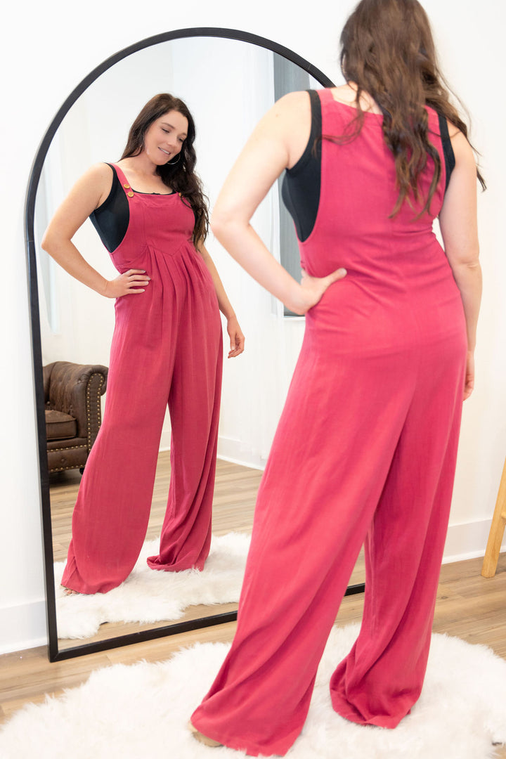 Tall Kami Overall Jumpsuit | Raspberry The Elevated Closet