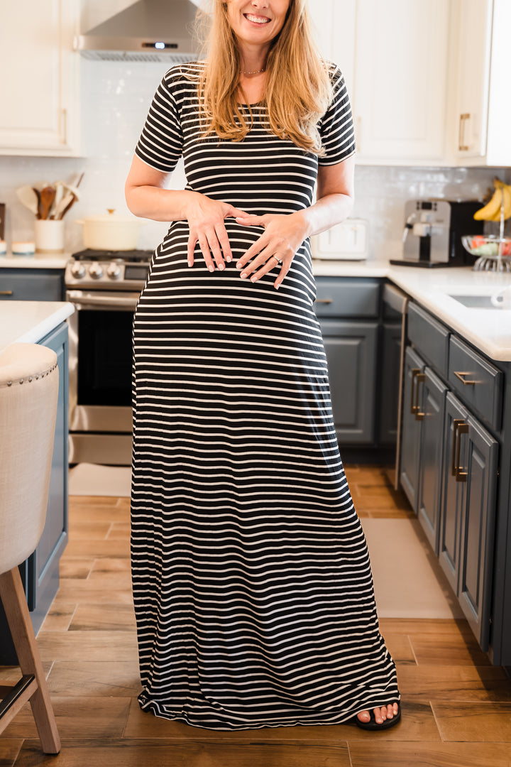 Tall T-Shirt Maxi Dress | Striped The Elevated Closet