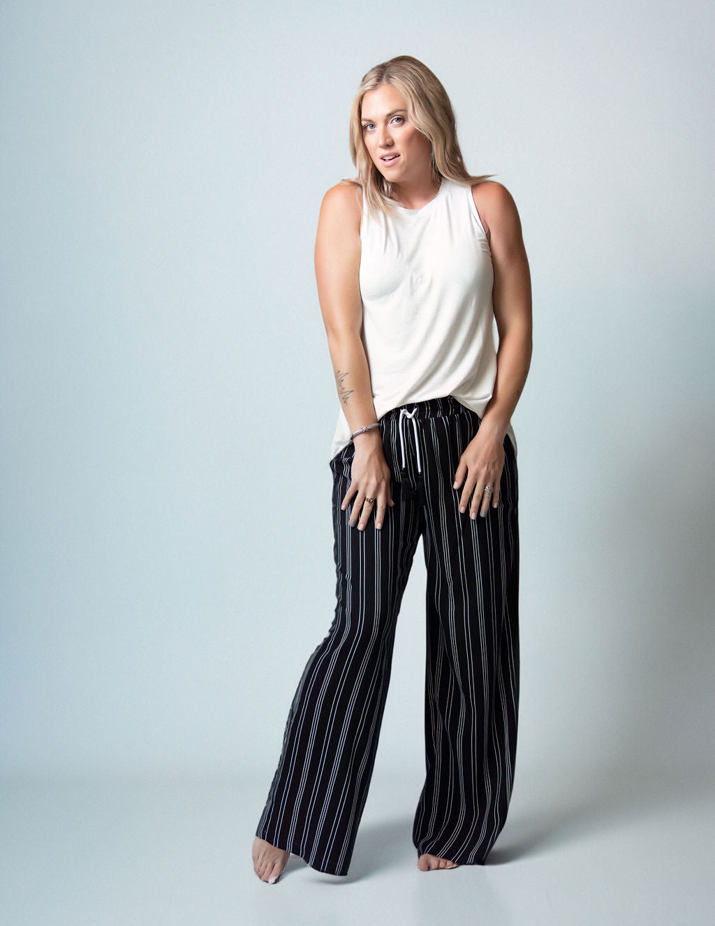 Tall hot sale striped trousers