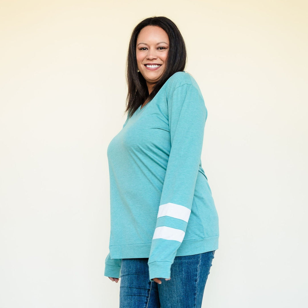 Tall Slouchy Easy Going Tee Teal The Elevated Closet