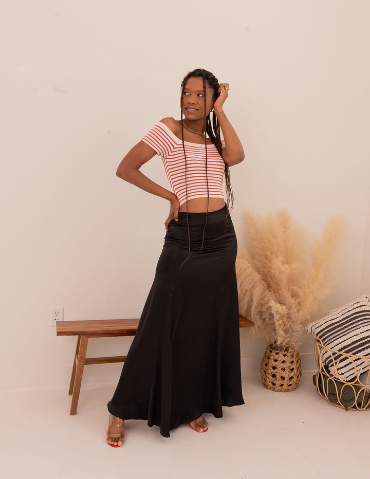 Tall Satin Maxi Skirt | Black The Elevated Closet