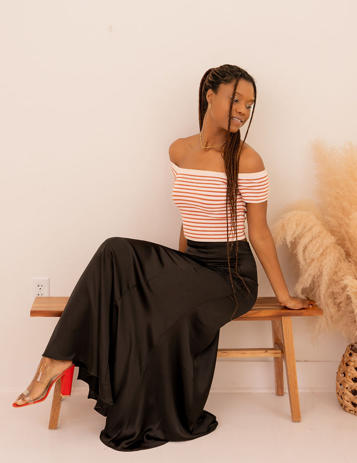 Tall Satin Maxi Skirt | Black The Elevated Closet