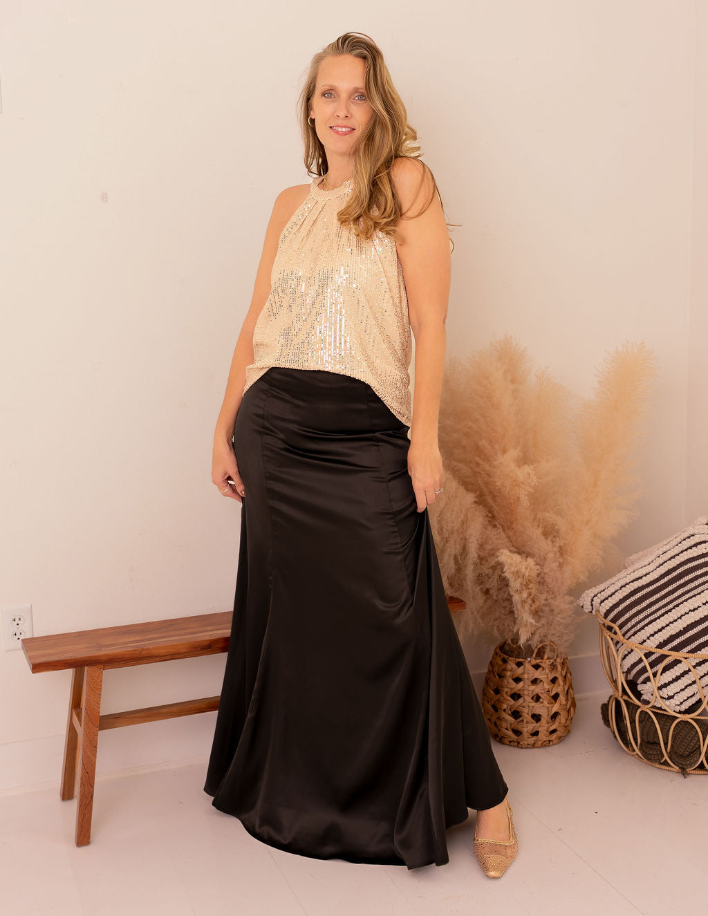 Tall Satin Maxi Skirt | Black The Elevated Closet