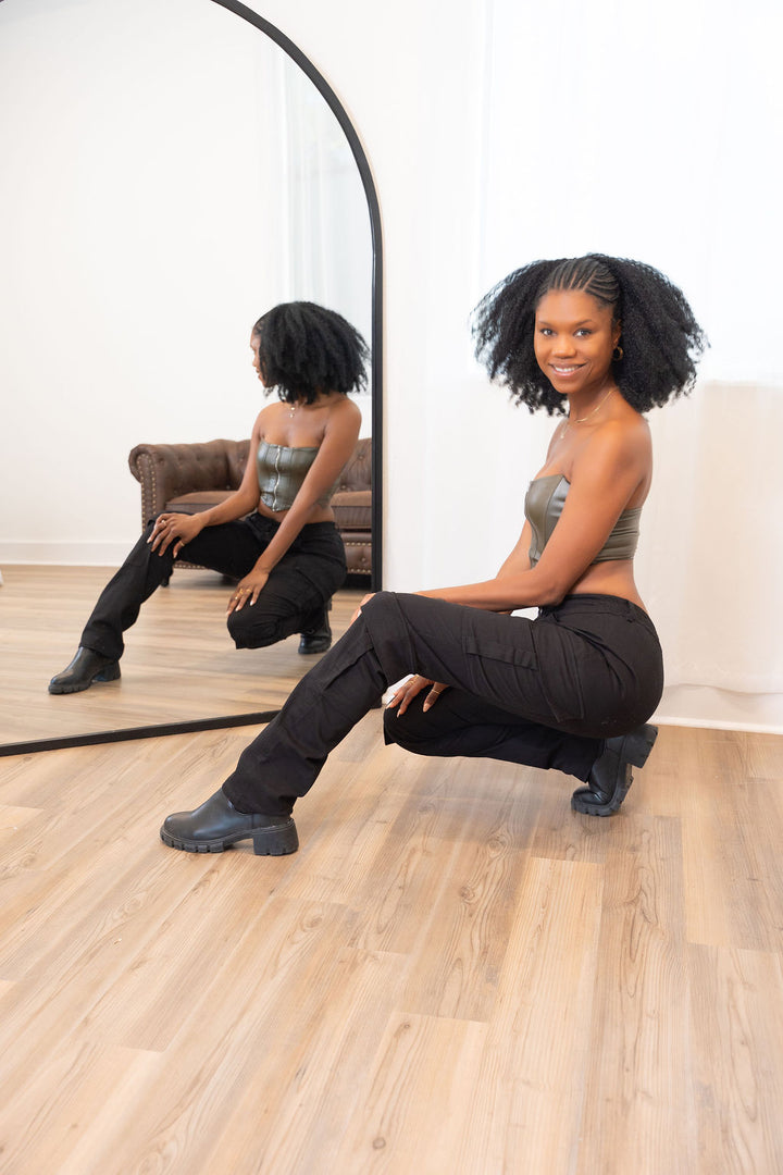 Tall Cargo Straight Leg Pants| Black The Elevated Closet