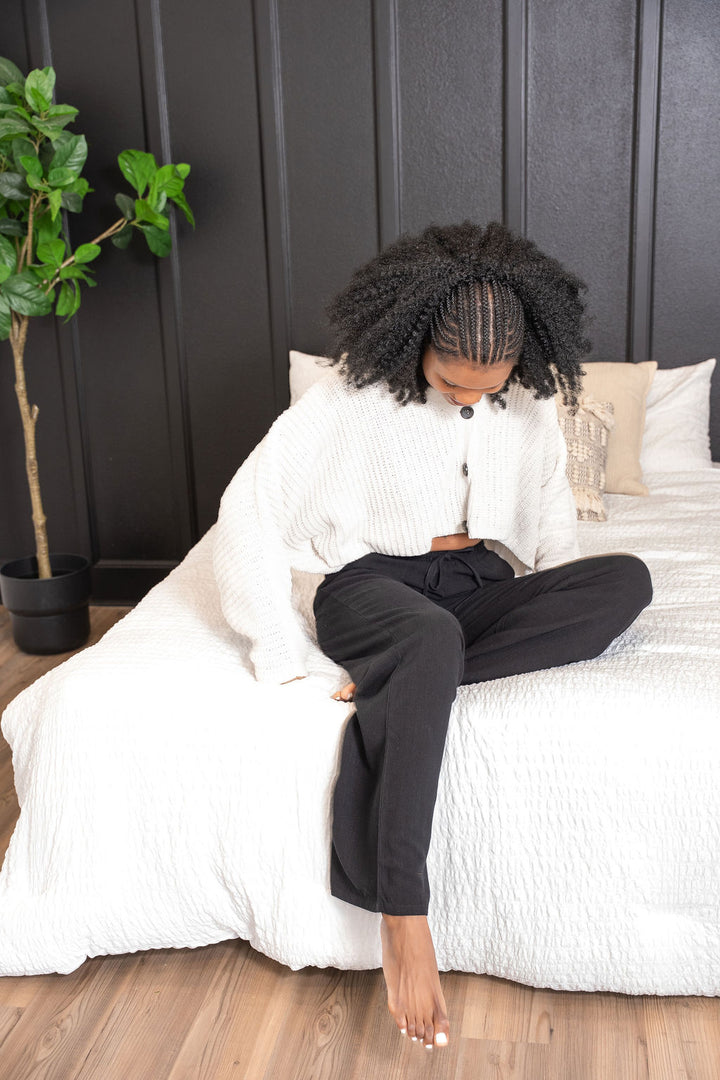 Tall Linen Blend Pants | Black The Elevated Closet