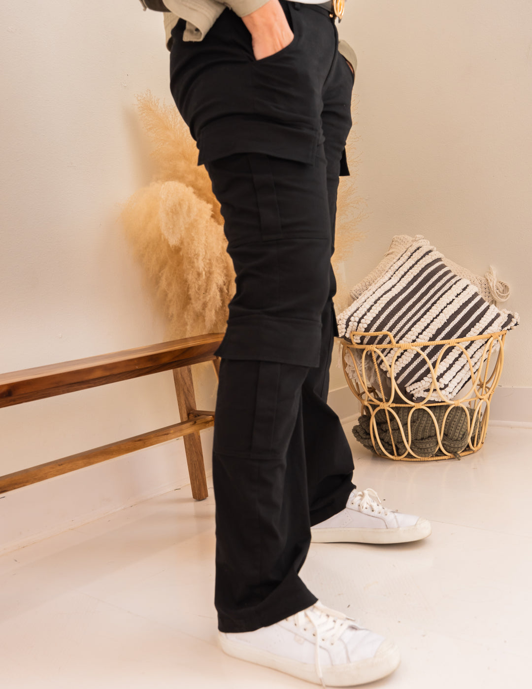 Tall Cargo Straight Leg Pants| Black The Elevated Closet