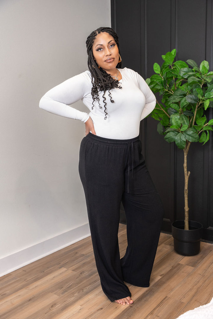 Tall Linen Blend Pants | Black The Elevated Closet
