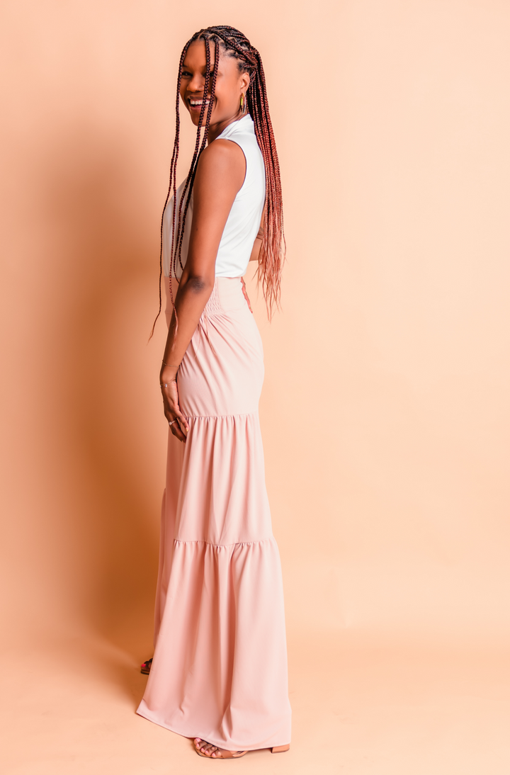 Tall Ribbed Tiered Palazzo Pants The Elevated Closet