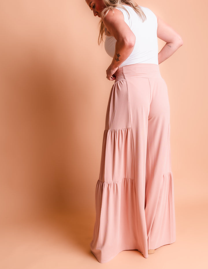 Tall Ribbed Tiered Palazzo Pants The Elevated Closet