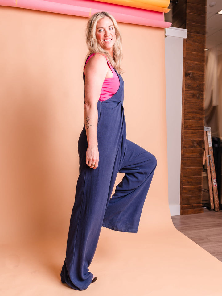 Tall Kami Overall Jumpsuit | Navy The Elevated Closet