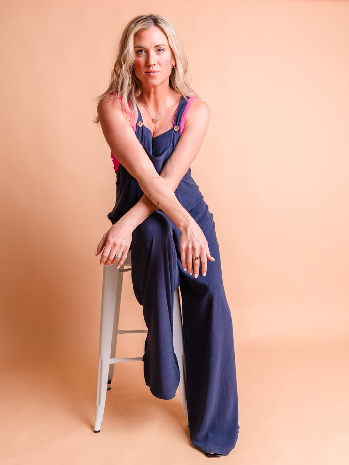 Tall Kami Overall Jumpsuit | Navy The Elevated Closet