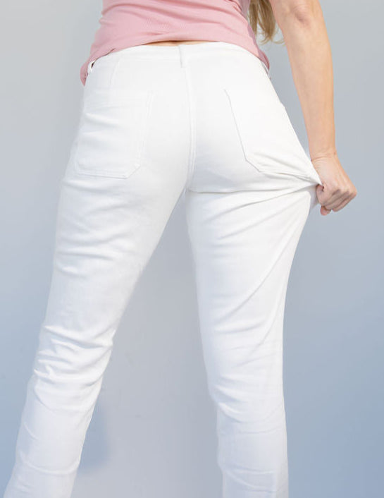 Tall Denim Joggers | White The Elevated Closet