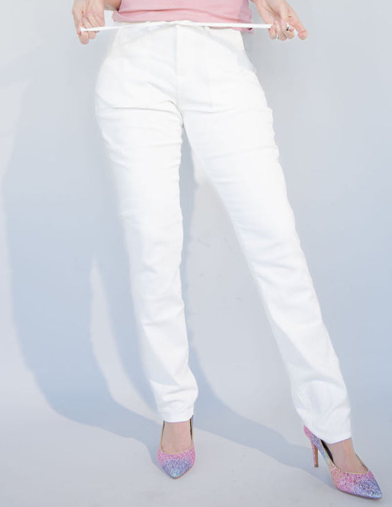 Tall Denim Joggers | White 38" Inseam (Uncuffed) White The Elevated Closet