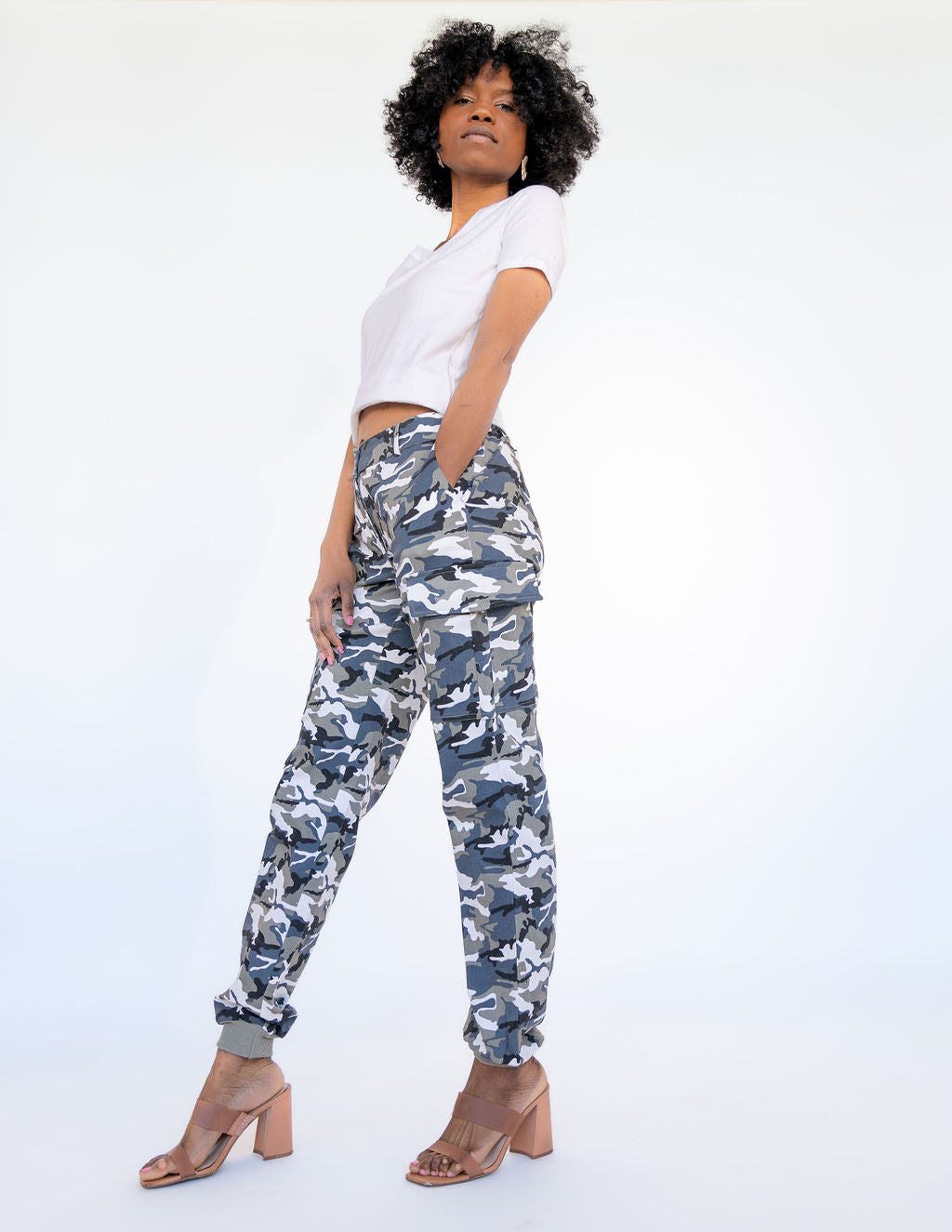 Tall Cargo Joggers | Blue Camo The Elevated Closet