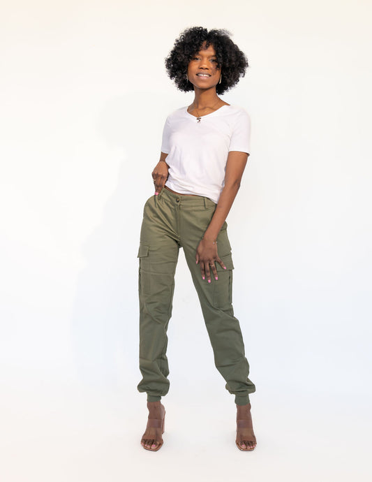 Tall Cargo Joggers-Olive The Elevated Closet