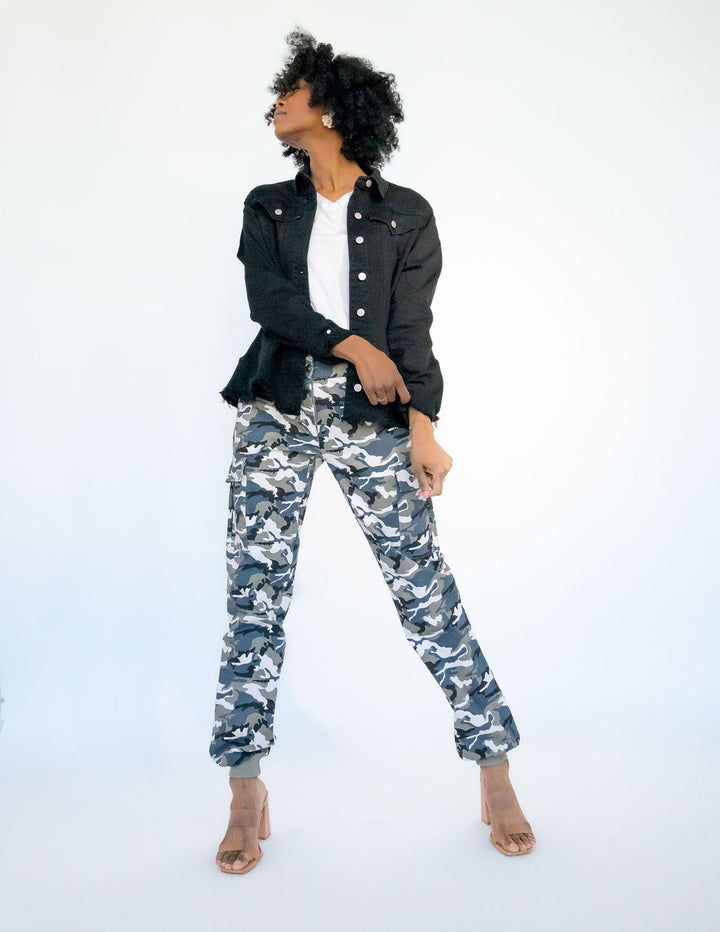 Tall Cargo Joggers | Blue Camo The Elevated Closet