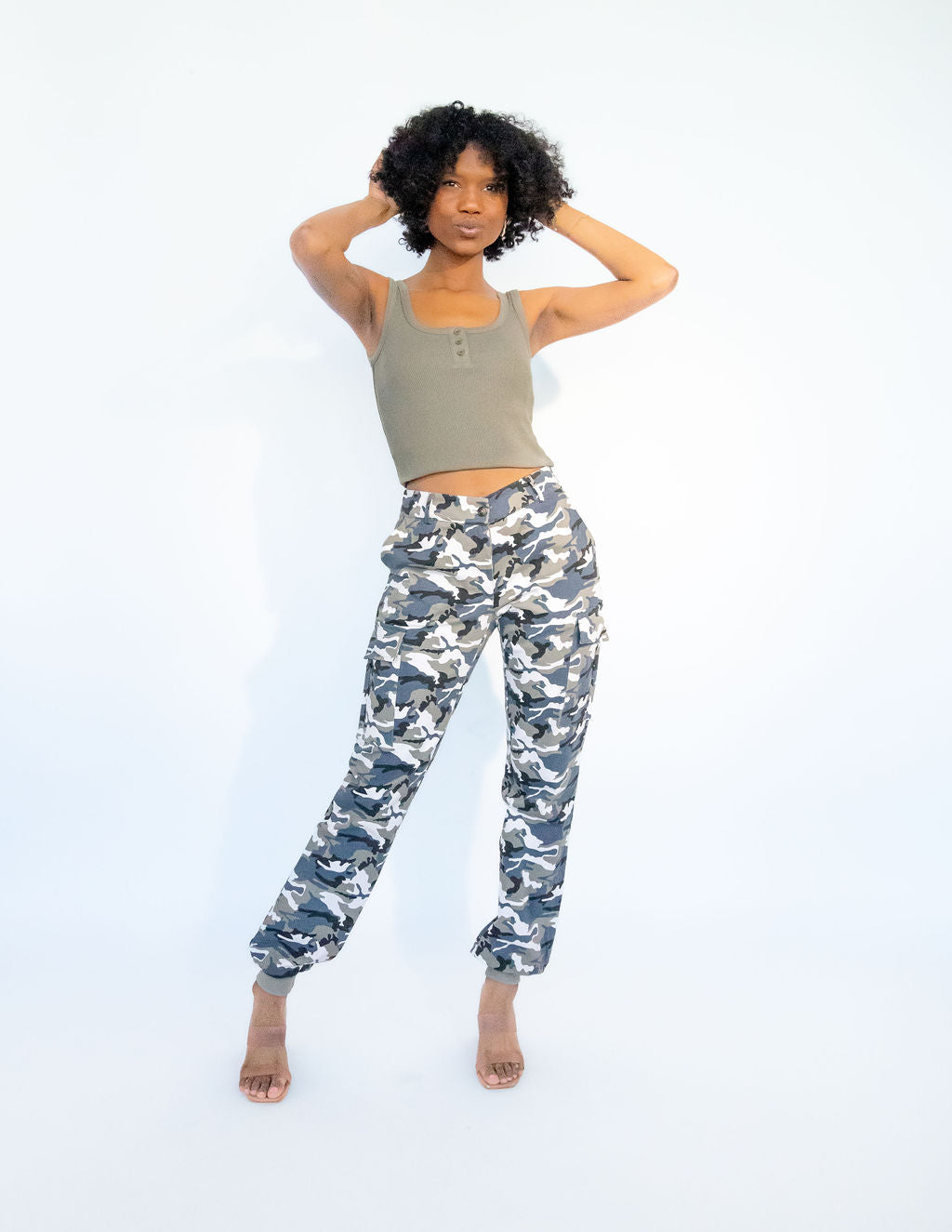 Tall Cargo Joggers | Blue Camo The Elevated Closet