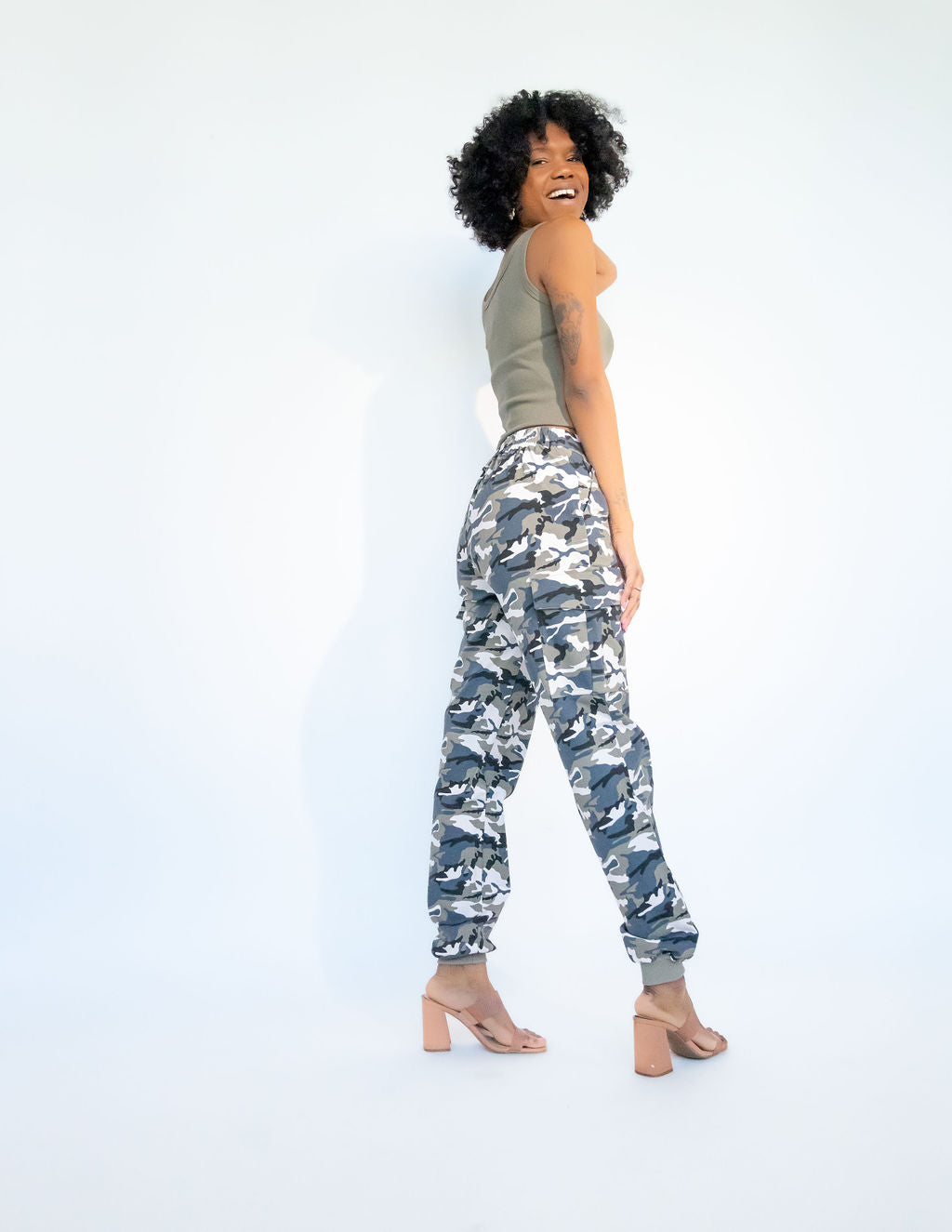 Tall Cargo Joggers | Blue Camo The Elevated Closet