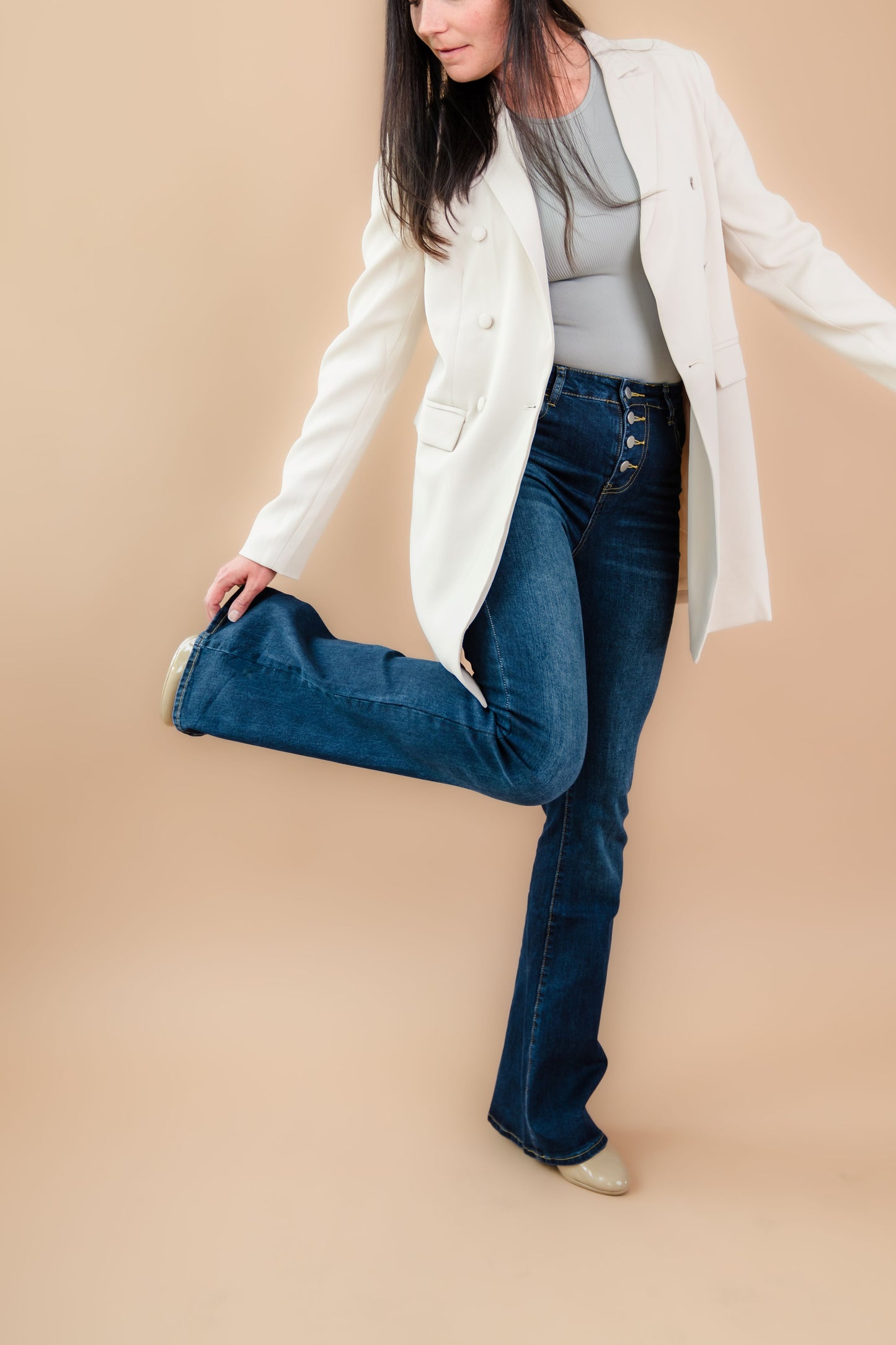 The Jen Oversized Tall Blazer (Eggshell)