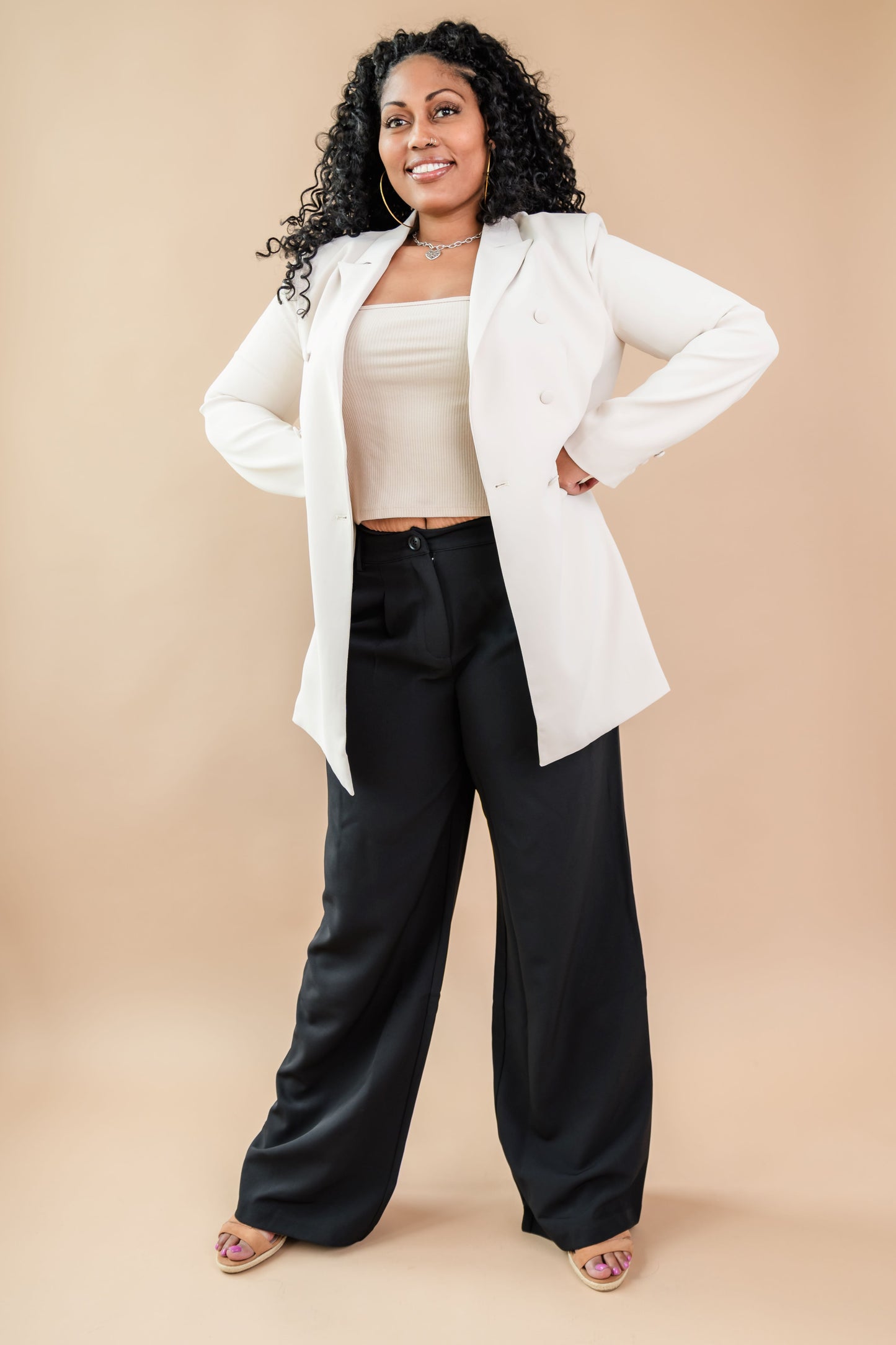 The Jen Oversized Tall Blazer (Eggshell)