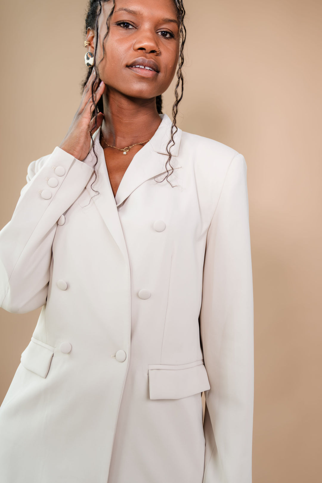 The Jen Oversized Tall Blazer | Eggshell The Elevated Closet