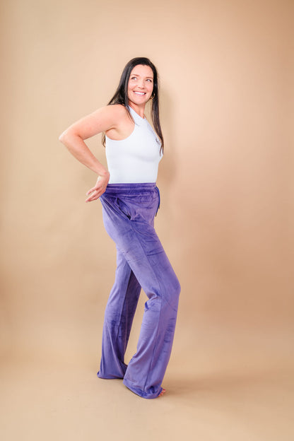 Tall Velour Lounge Pants- Purple