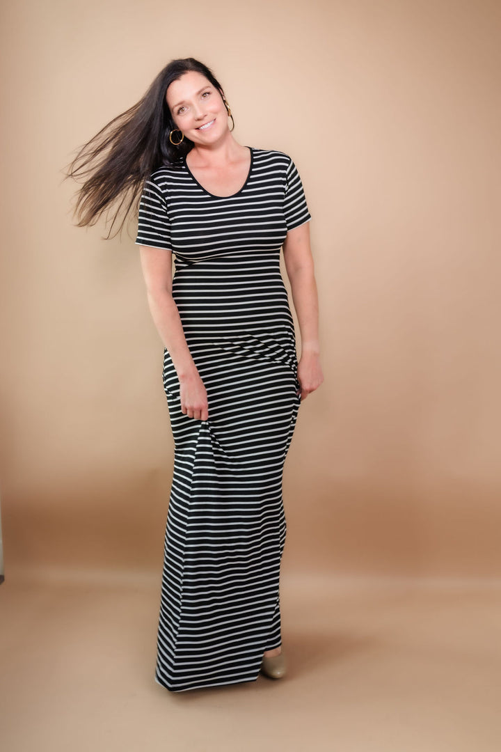 Tall T-Shirt Maxi Dress | Striped The Elevated Closet