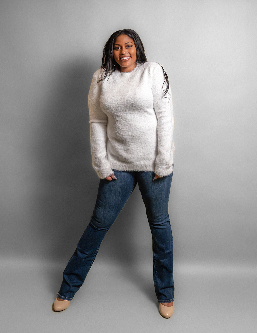 Plus size fuzzy sweater hotsell