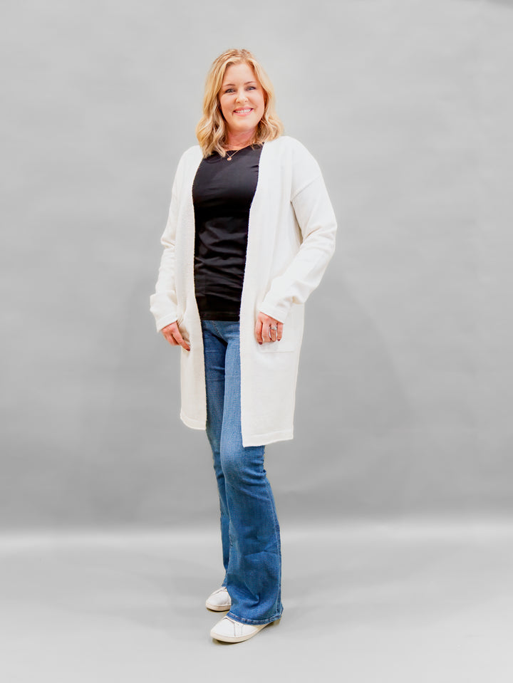 Tall Cozy Haven Cardigan White The Elevated Closet