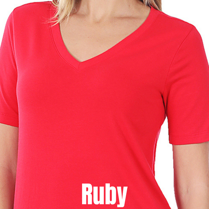 Tall Cotton V-Neck Tees Ruby V-Neck Zenana